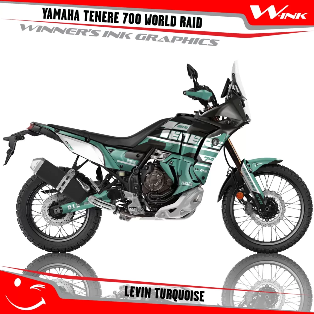Yamaha-Tenere-700-2022-2023-2024-2025-World-Raid-graphics-kit-and-decals-with-desing-Levin-Black-Turquoise