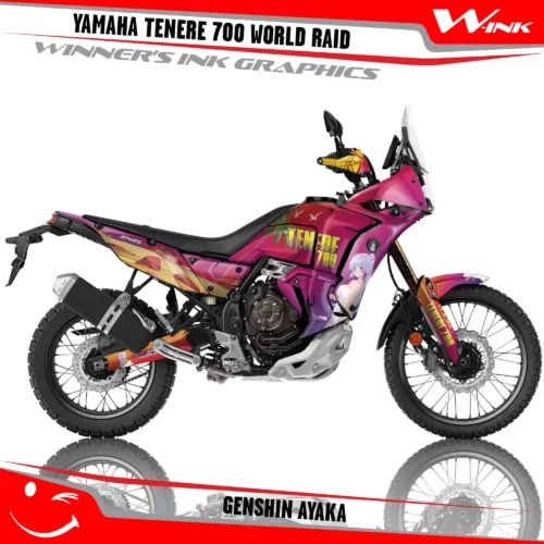 Yamaha-Tenere-700-2022-2023-2024-2025-World-Raid-graphics-kit-and-decals-with-desing-Genshin-Ayaka