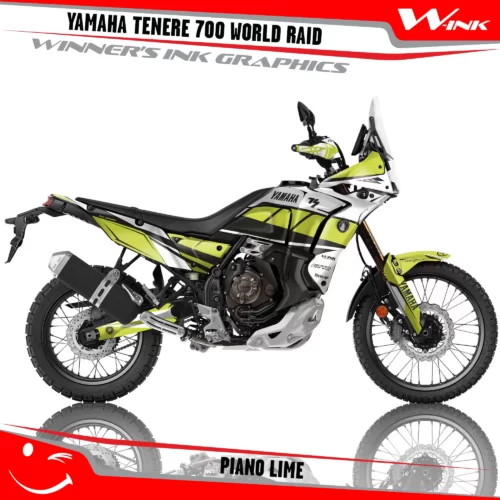 Yamaha-Tenere-700-2022-2023-2024-2025-World-Raid-graphics-kit-and-decals-with-desing-Piano-White-Lime