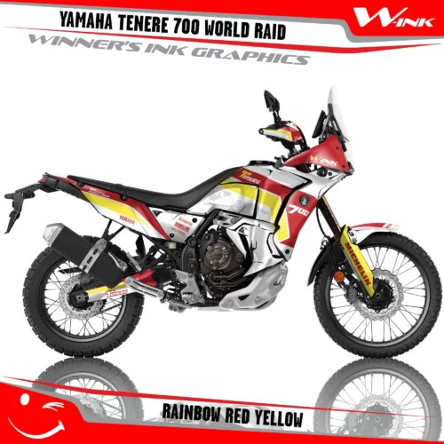 Yamaha-Tenere-700-2022-2023-2024-2025-World-Raid-graphics-kit-and-decals-with-desing-Rainbow-White-Red-Yellow