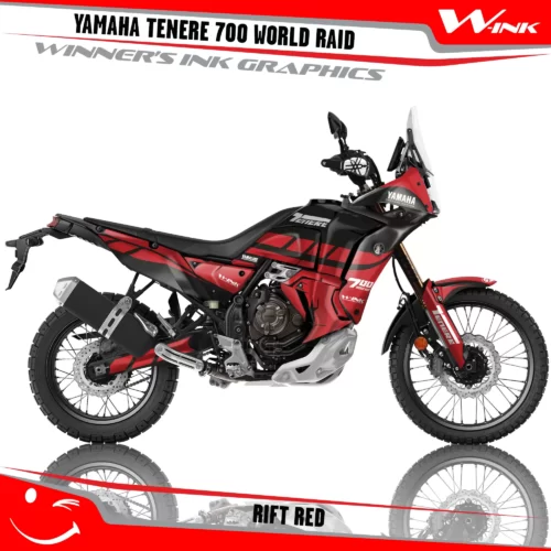 Yamaha-Tenere-700-2022-2023-2024-2025-World-Raid-graphics-kit-and-decals-with-desing-Rift-Full-Black-Red