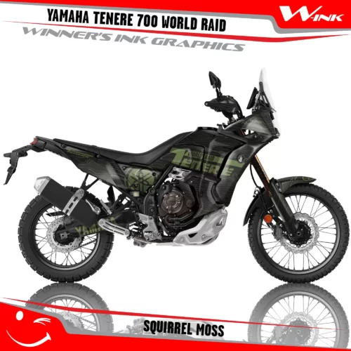 Yamaha-Tenere-700-2022-2023-2024-2025-World-Raid-graphics-kit-and-decals-with-desing-Squirrel-Black-Moss