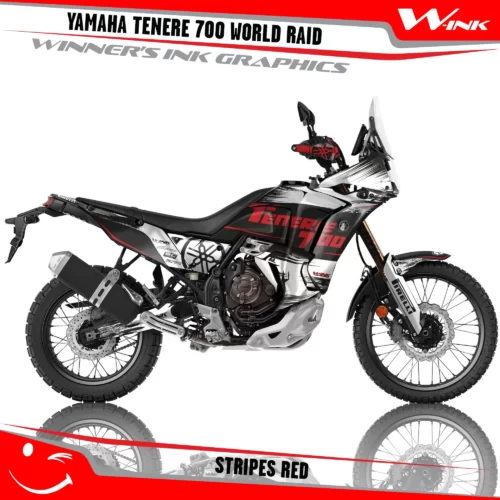 Yamaha-Tenere-700-2022-2023-2024-2025-World-Raid-graphics-kit-and-decals-with-desing-Stripes-White-Red