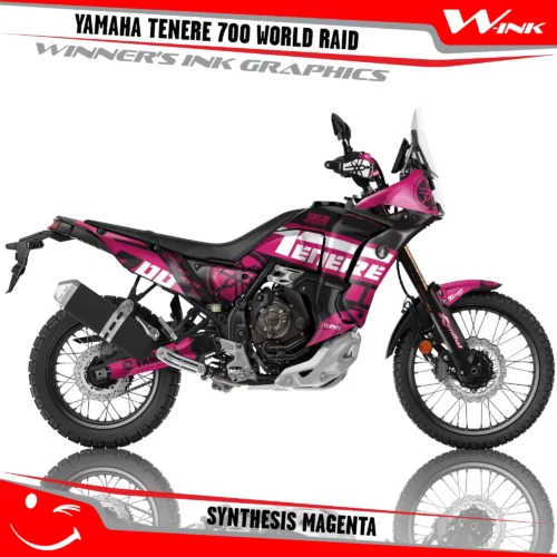 Yamaha-Tenere-700-2022-2023-2024-2025-World-Raid-graphics-kit-and-decals-with-desing-Synthesis-Black-Magenta
