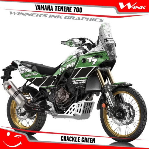 Yamaha-Tenere-700-2019-2020-2021-2022-2023-graphics-kit-and-decals-with-desing-Crackle-Colourful-White-Green