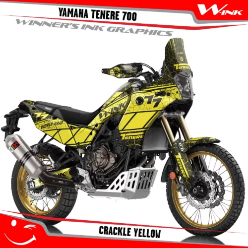 Yamaha-Tenere-700-2019-2020-2021-2022-2023-graphics-kit-and-decals-with-desing-Crackle-Full-Black-Yellow