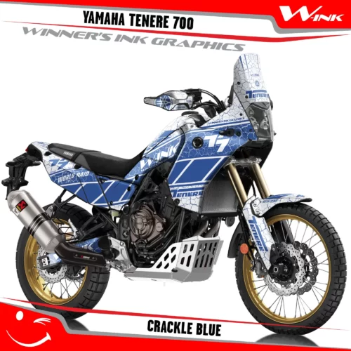 Yamaha-Tenere-700-2019-2020-2021-2022-2023-graphics-kit-and-decals-with-desing-Crackle-Full-White-Blue