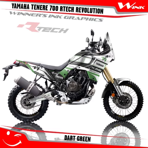 Yamaha-Tenere-700-Rtech-T7-Revolution-graphics-kit-and-decals-with-desing-Dart-White-Green