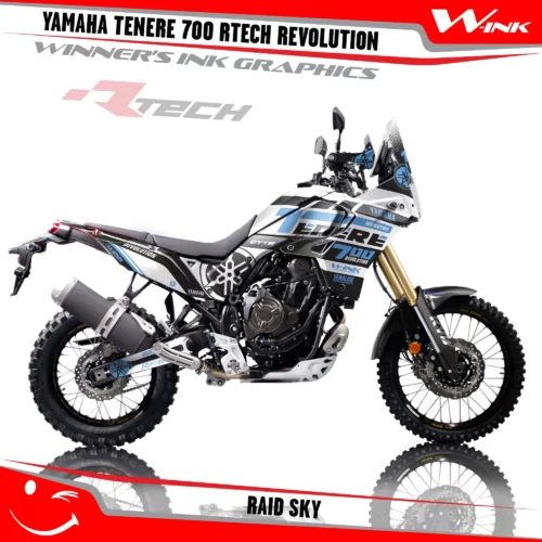 Yamaha-Tenere-700-Rtech-T7-Revolution-graphics-kit-and-decals-with-desing-Raid-White-Sky