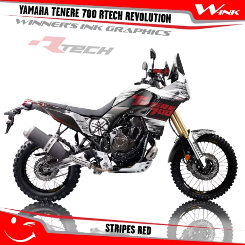 Yamaha-Tenere-700-Rtech-T7-Revolution-graphics-kit-and-decals-with-desing-Stripes-White-Red