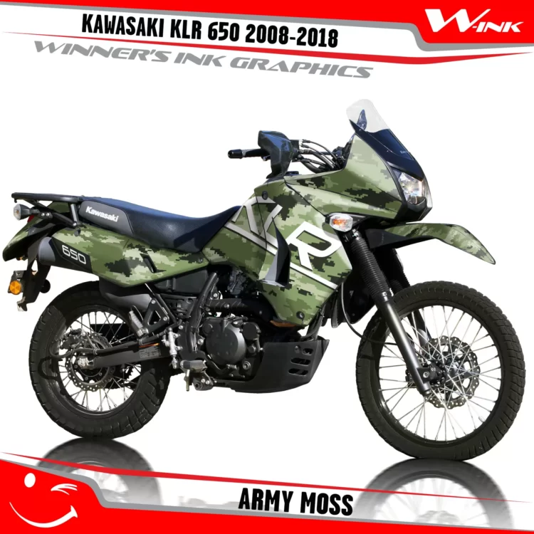 Kawasaki-KLR-650-2008-2009-2010-2011-2012-2013-2014-2015-2016-2017-2018-graphics-kit-and-decals-Army-Moss