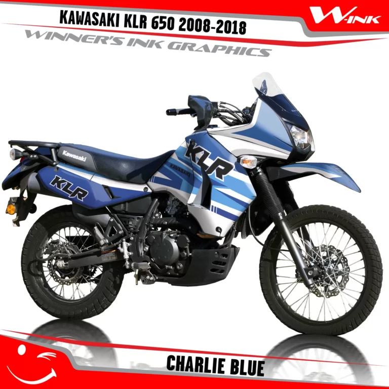 Kawasaki-KLR-650-2008-2009-2010-2011-2012-2013-2014-2015-2016-2017-2018-graphics-kit-and-decals-Charlie-White-Blue