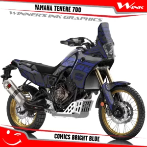 Yamaha-Tenere-700-2019-2020-2021-2022-2023-graphics-kit-and-decals-with-desing-Comics-Black-Bright-Blue