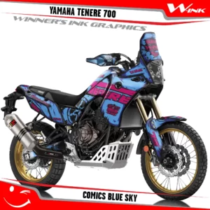 Yamaha-Tenere-700-2019-2020-2021-2022-2023-graphics-kit-and-decals-with-desing-Comics-Colorful-Blue-Sky