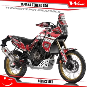 Yamaha-Tenere-700-2019-2020-2021-2022-2023-graphics-kit-and-decals-with-desing-Comics-Standard-Red