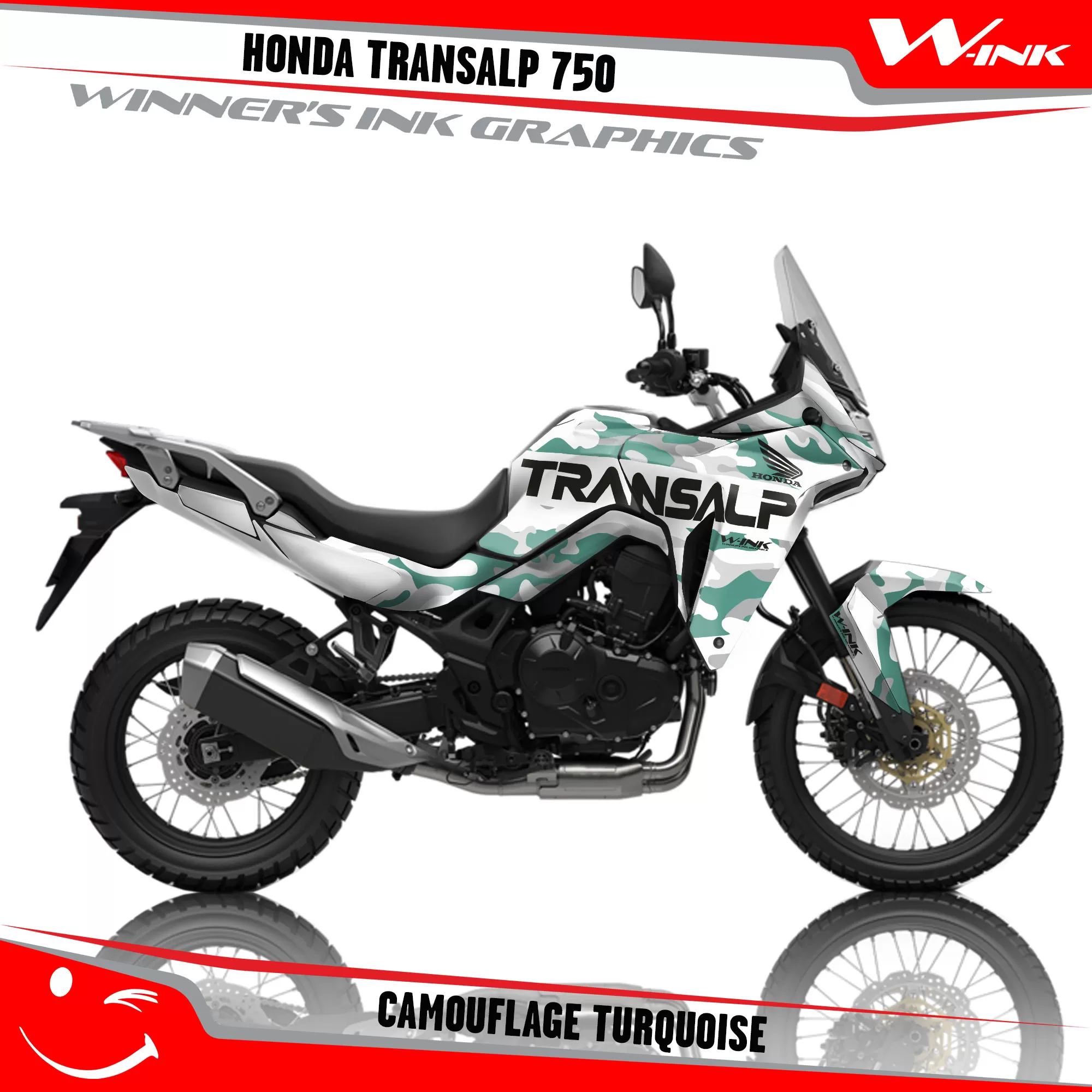 Decals kit for Honda Transalp 750 Camouflage White