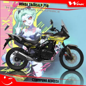 Honda-TRANSALP-750-2023-graphics-kit-and-decals-with-desing-Cyberpunk-Rebecca