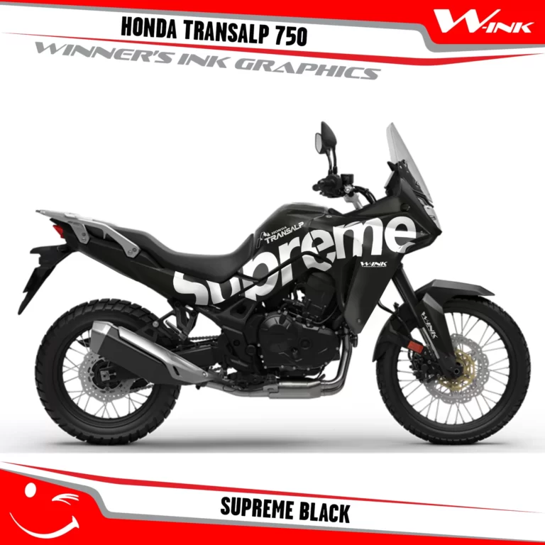 Honda-TRANSALP-750-2023-graphics-kit-and-decals-with-desing-Supreme-Black