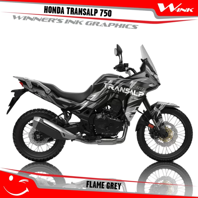 Honda-TRANSALP-750-2023-graphics-kit-and-decals-with-desing-Flame-Full-Black-Grey
