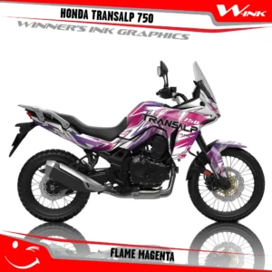 Honda-TRANSALP-750-2023-graphics-kit-and-decals-with-desing-Flame-White-Magenta