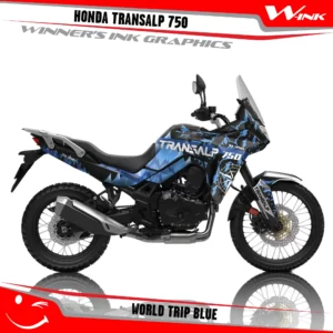 Honda-TRANSALP-750-2023-graphics-kit-and-decals-with-desing-World-Trip-Full-Blue