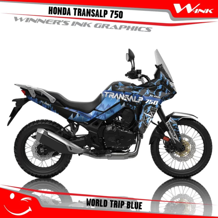 Honda-TRANSALP-750-2023-graphics-kit-and-decals-with-desing-World-Trip-Full-Blue