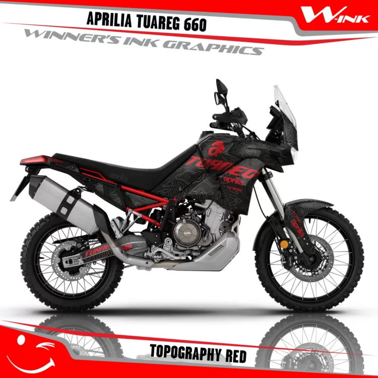 Aprilia-Tuareg-660-graphics-kit-and-decals-with-desing-Topography-Black-Red