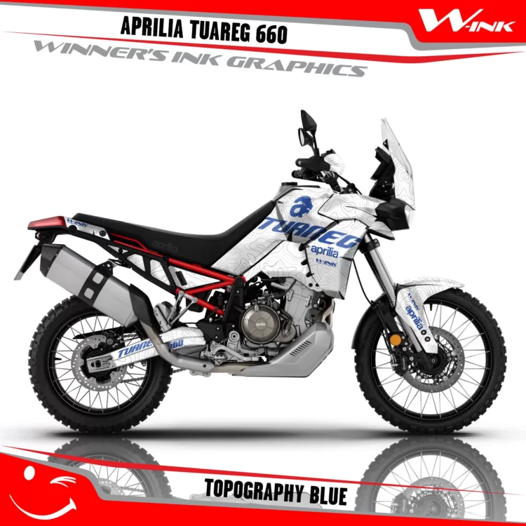 Aprilia-Tuareg-660-graphics-kit-and-decals-with-desing-Topography-White-Blue