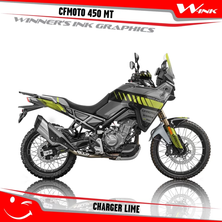 CFMoto-450-MT-graphics-kit-and-decals-with-desing-Charger-Grey-Lime