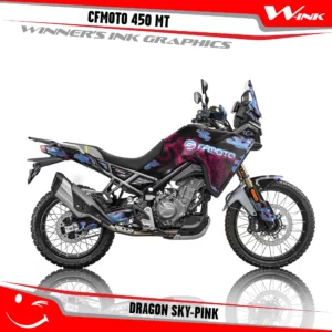 CFMoto-450-MT-graphics-kit-and-decals-with-desing-Dragon-Black-Sky-Pink