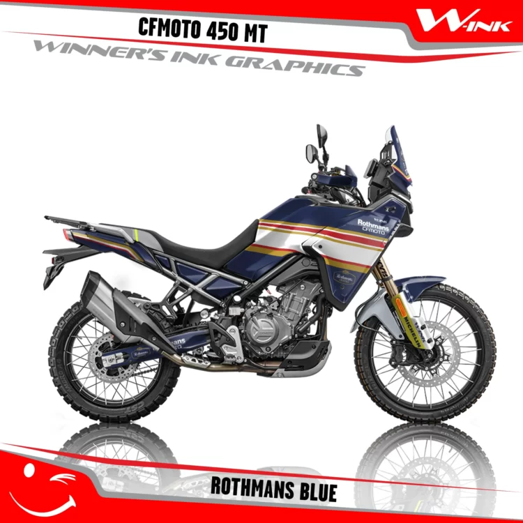 CFMoto-450-MT-graphics-kit-and-decals-with-desing-Rothmans-Blue