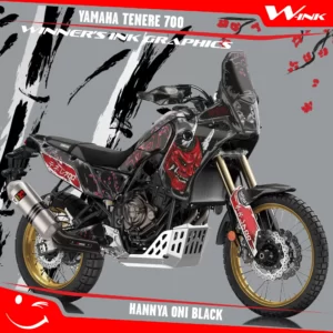Yamaha-Tenere-700-2019-2020-2021-2022-2023-2024-graphics-kit-and-decals-with-desing-Hannya-Oni-Full-Black