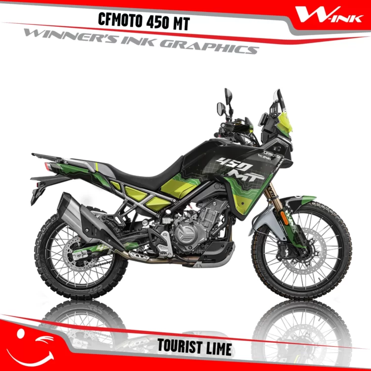 CFMoto-450-MT-graphics-kit-and-decals-with-desing-Tourist-Black-Lime