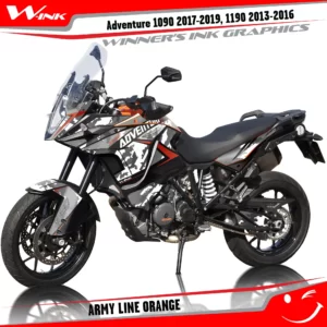 KTM-Adventure-1090-2017-2018-2019-1190-2013-2014-2015-2016-graphics-kit-and-decals-with-designs-Army-Line-Orange