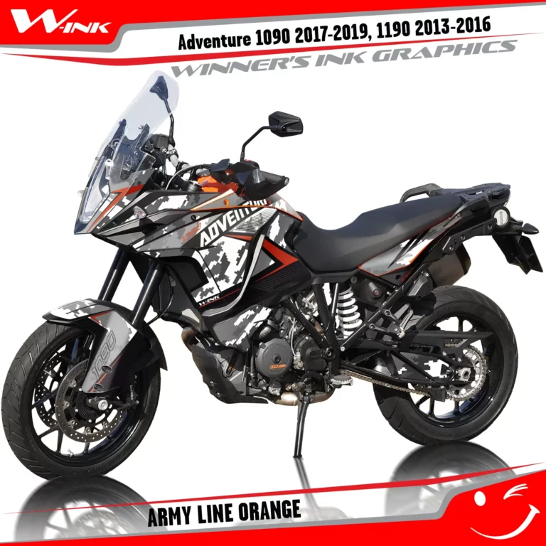 KTM-Adventure-1090-2017-2018-2019-1190-2013-2014-2015-2016-graphics-kit-and-decals-with-designs-Army-Line-Orange