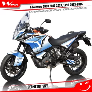 KTM-Adventure-1090-2017-2018-2019-1190-2013-2014-2015-2016-graphics-kit-and-decals-with-designs-Geometry-White-Sky