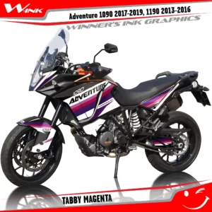 KTM-Adventure-1090-2017-2018-2019-1190-2013-2014-2015-2016-graphics-kit-and-decals-with-designs-Tabby-White-Magenta