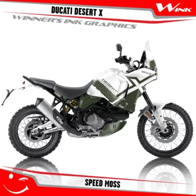 DUCATI-DESERT-X-graphics-kit-and-decals-with-desing-Speed-White-Moss
