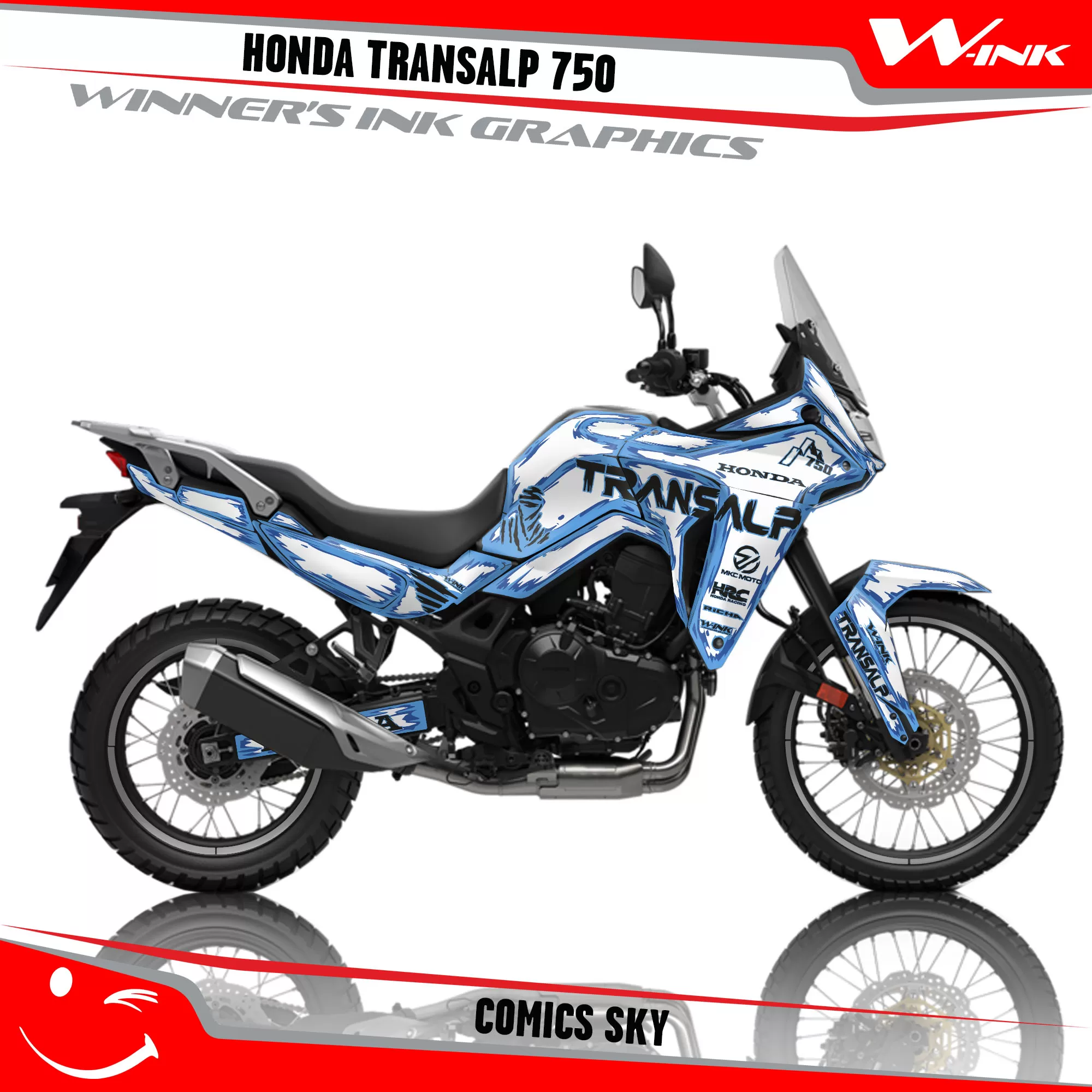 Honda-TRANSALP-750-2023-2024-graphics-kit-and-decals-with-desing-Comics-White-Sky Honda-TRANSALP-750-2023-2024-graphics-kit-and-decals-with-desing-Comics-White-Sky