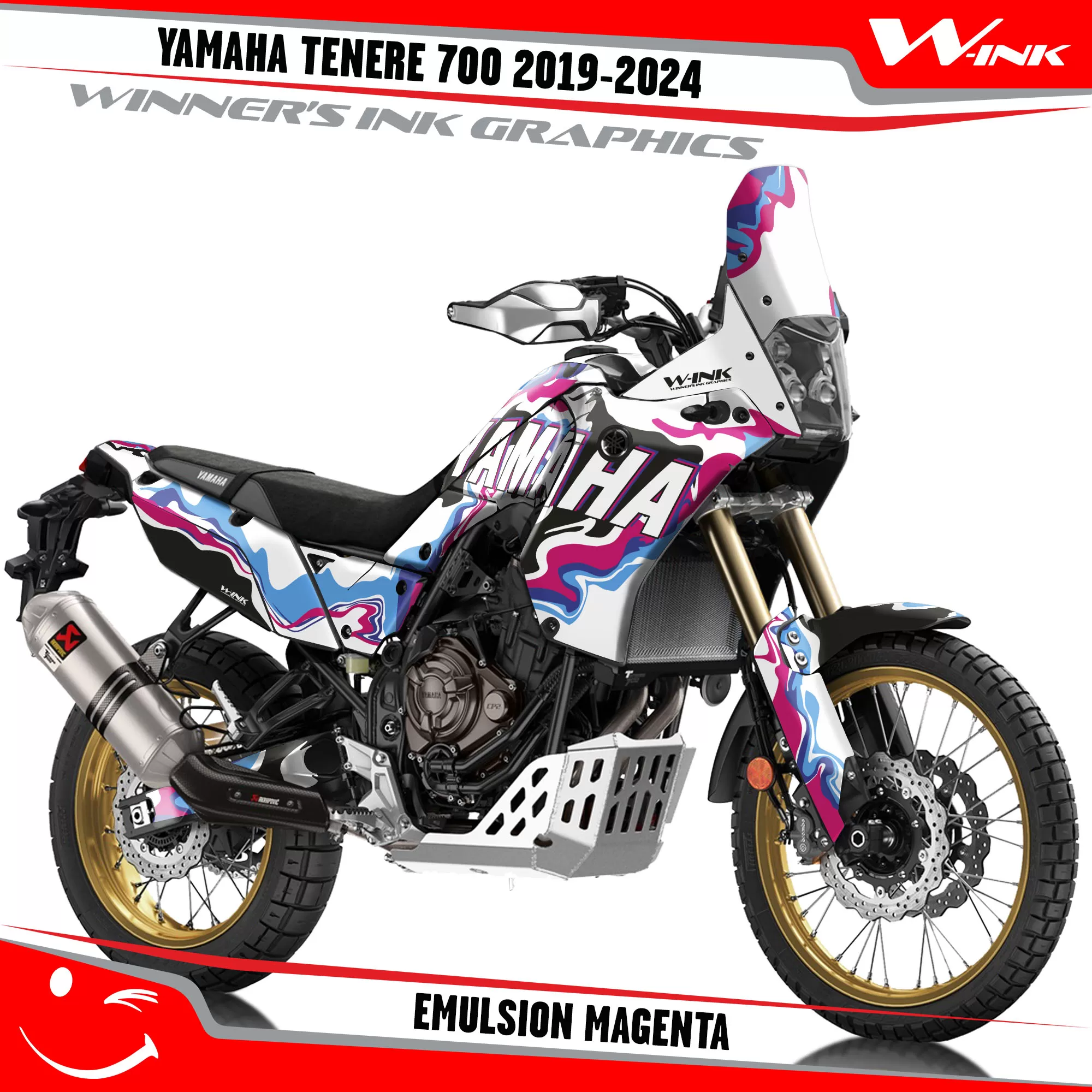 Yamaha-Tenere-700-2019-2020-2021-2022-2023-2024-graphics-kit-and-decals-with-desing-Emulsion-White-Magenta Yamaha-Tenere-700-2019-2020-2021-2022-2023-2024-graphics-kit-and-decals-with-desing-Emulsion-White-Magenta