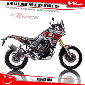 Yamaha-Tenere-700-Rtech-T7-Revolution-graphics-kit-and-decals-with-desing-Comics-Black-Red