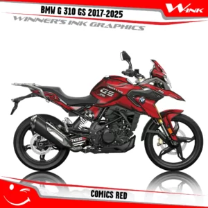 BMW-310-GS-2017-2025-graphics-kit-and-decals-with-desing-Comics-Full-Red