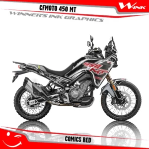 CFMoto-450-MT-graphics-kit-and-decals-with-desing-Comics-Black-Red