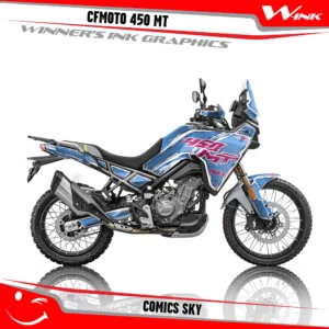 CFMoto-450-MT-graphics-kit-and-decals-with-desing-Comics-Colorful-White-Sky