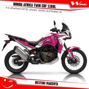 HONDA-AFRICA-TWIN-CRF-1100L-2024-graphics-kit-and-decals-with-desing-Destini-White-Magenta