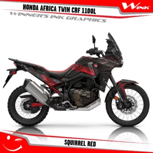 HONDA-AFRICA-TWIN-CRF-1100L-2024-graphics-kit-and-decals-with-desing-Squirrel-Black-Red
