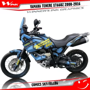 Yamaha-XT660Z-2008-2009-2010-2011-2012-2013-2014-2015-2016-graphics-kit-and-decals-with-design-Comics-Colorful-Sky-Yellow