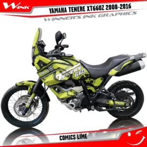 Yamaha-XT660Z-2008-2009-2010-2011-2012-2013-2014-2015-2016-graphics-kit-and-decals-with-design-Comics-Standard-Lime