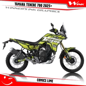 Yamaha-TENERE-700-2025-graphics-kit-and-decals-with-desing-Comics-Full-Lime