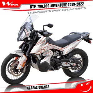 Adventure-790-890-2019-2020-2021-2022-graphics-kit-and-decals-with-designs-Carpas-White-Orange